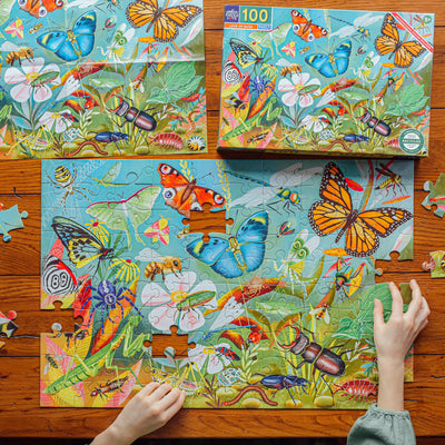 eeBoo 100 Piece Puzzle for Kids - Love of Bugs Children's Puzzle Insect Themed, Large Pieces for Small Hands to Develop Motor Skills