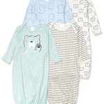 Gerber Unisex Baby Boy and Girls 4-Pack Sleeper Gown Bear Preemie