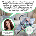 Ingenuity Gas Relief and Anti-Colic Baby Bouncer Seat and Rocker, Gentle Belly Massage to Relax and Soothe Bellies, Instant Tummy Soother, 20 Songs and Melodies – Parker