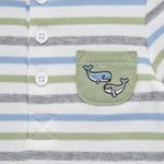 Little Me Clothes for Baby Boys' Whales Short Set, Reseda Green, 3 Months