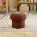 Babyletto Kids Mini Mushroom Pouf - Ottoman Foot Rest - Poofy Plush, Round Footrest Stool for Couch - GREENGUARD Certified Soft & Stuffed, Comfy Small Pouf Ottoman for Living Room/Nursery Floor, Rouge