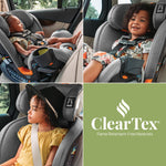 Chicco OneFit ClearTex All-in-One Car Seat, Slim Design, Rear-Facing Seat for Infants 5-40 lbs., Forward-Facing 25-65 lbs., Booster 40-100 lbs., Convertible Car Seat | Slate/Grey