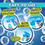 Light Up Bubble Blaster – Auto Bubble Blower for Kids, Outdoor Summer & Pool Party Toy (Includes 4oz Solution, Receive One Blaster - Color at Random)