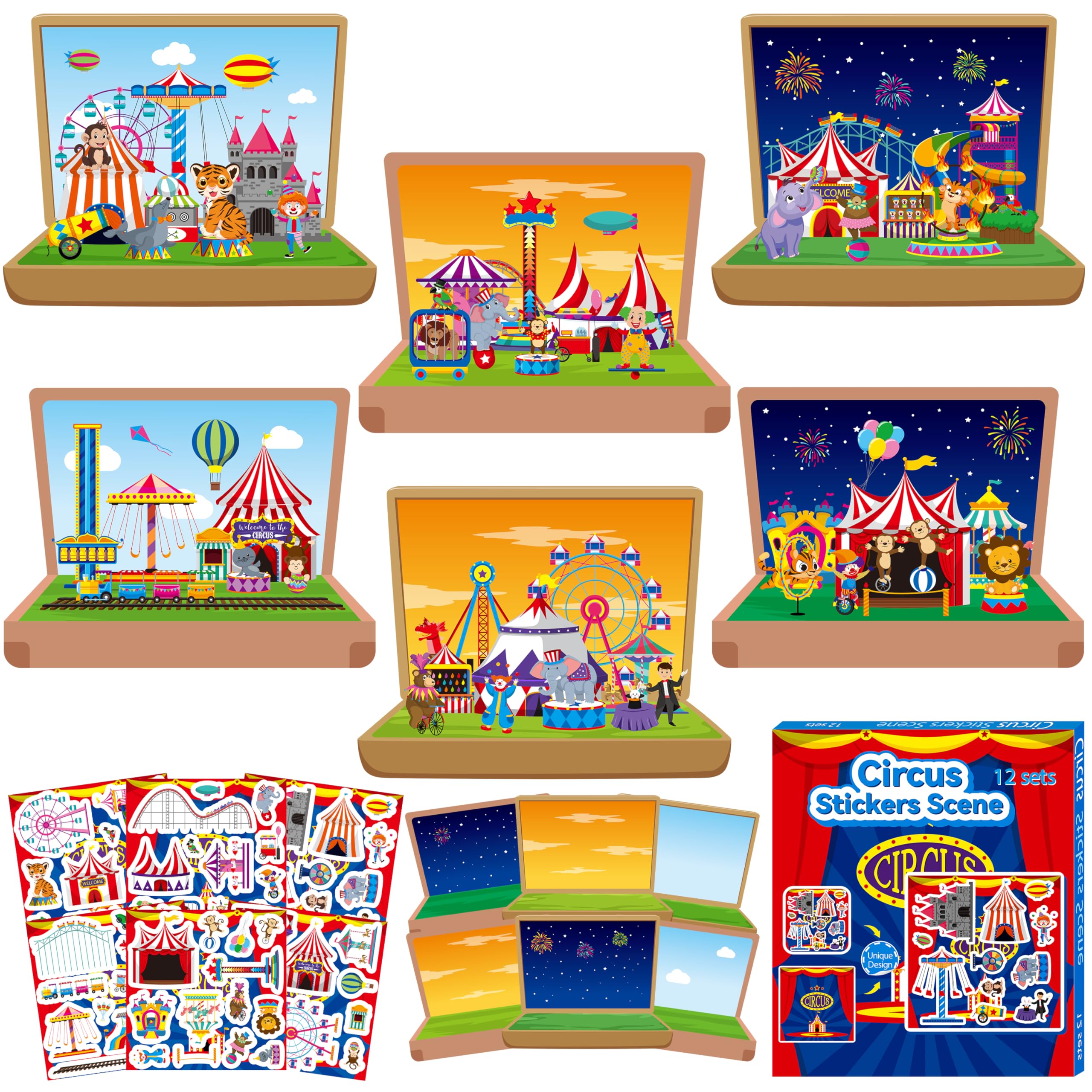 CY2SIDE Summer Beach Stickers - 12PCS Summer Drifting Bottles Sticker Art Craft for Kid Make Your Own Beach Sticker Scene with Pineapple Flamingo DIY Hawaii Party Game Class Fun Activities