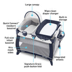 Graco Pack 'n Play Quick Connect Portable Bassinet Playard