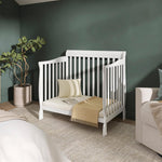 Dream On Me Aden 4-in-1 Convertible Mini Baby Crib in White, GreenGuard Gold & BSA, Sustainable Pinewood, Non-Toxic Finish, 3 Mattress Heights, Converts to Mini Day & Twin-Size Bed