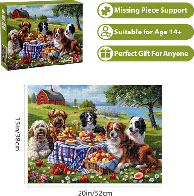 500 Pieces Puzzles for Adults–Dogs Jigsaw Puzzle for Adults Children Elderly–Recycled Paper Puzzle 500 Pieces–Challenging Family Activity Game Gift for Family Friends Men Women Seniors (21x15in)