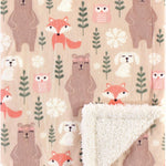Hudson Baby Unisex Baby Plush Mink and Sherpa Blanket, Pink Floral, One Size