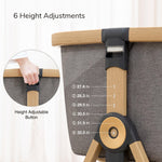 Maydolly Baby Bassinet & Bedside Sleeper, 3 in 1 Rocking Bassinet with Mattress & Sheet, Adjustable Height, Removable Breathable Cover, Easy Folding Infant Crib (Grey)