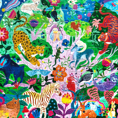 eeBoo 100 Piece Puzzle for Kids - Tree of Wildlife Children's Puzzle Nature Themed, Large Pieces for Small Hands to Develop Motor Skills
