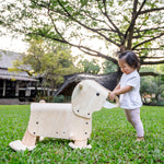PlanToys® Wooden Walking Elephant Ride-On Toy for Toddlers | Eco-Friendly Montessori Balance & Movement Toy | Develops Coordination, Strength & Confidence