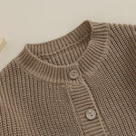 Newborn Baby Girl Boy Cute Long Sleeve Button Up Cardigan Toddler Knit Sweater Infant Fall Winter Clothes (Khaki, 0-3 Months)