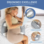Plus Sized Pregnancy Pillow for Sleeping - Belly, Hip, Back Support for Pregnant Women - Portable Maternity Wedge Pillow for Reducing Pregnancy Fatigue- Adjustable and Washable