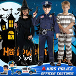 Joycover Police Officer Costume for Kids - Deluxe Police Costume for Kids with Accessories, Kids Halloween Costumes for Boys Girls, Cop Costume Role Play Kit for Halloween Career Day-M…