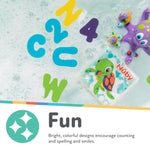 Nuby Foam Bath Letters and Numbers for Toddlers - Bath Toy Set for Kids 3+ Years - 36 Pieces