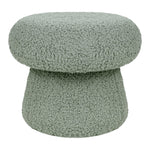 Babyletto Kids Mushroom Pouf - Ottoman Foot Rest - Poofy Plush Teddy Loop Round Footrest Stool for Couch - GREENGUARD Certified Soft & Stuffed, Comfy Pouf Ottoman for Living Room & Nursery Floor, Sage