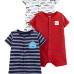 Simple Joys by Carter's Baby Boy's 3-Pack Snap-up Rompers Pants, Alligators/stripe/Diggers, 3-6 Months