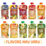 Happy Baby Organics Stage 2 Baby Food Pouches, Gluten Free, Vegan & Healthy Snack, Clearly Crafted Fruit & Veggie Puree, Fruit & Veggie Variety Pack, 4 Ounces (Pack of 10), Amazon Exclusive