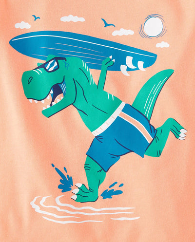 The Children's Place,Baby Boys,and Toddler Animal Short Sleeve Graphic T-Shirts,Multipacks,Turtle/Sharks/Dino Surf 3-Pack,12 Months,18 Months