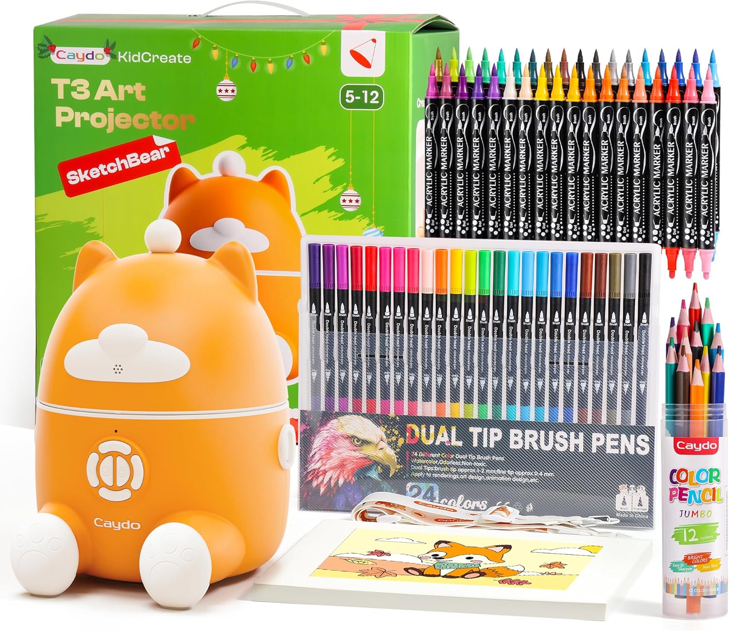 Caydo T3 AI Drawing Projector for Kids, Learn to Draw Tracing Projector with 700+ Activities, Native 720P HD Bluetooth Projector, Educational Arts & Crafts Toy, Ideal Gift for Boys & Girls Ages 5+