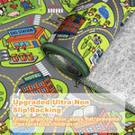 Upgrade Ultra Non Slip Kids Car Rug, Kids Road Playmat Rug for Toy Cars, Educational Town City Map Washable Carpet for Boy Playroom Bedroom, Safer Car Track Play Mat for Children Baby Toddler, 60"x36"