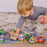 Melissa & Doug Take-Along Town Play Mat (19.25 x 14.25 inches) with 9 Soft Vehicles