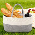 CREVENT Diaper Caddy Organizer, Baby Basket with Handle, Table Organizer for Storage, Portable Car Organizer, Baby Shower Gifts + Gift bag with Ribbon