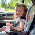 Zak Designs Disney Princess Atlantic Kids Water Bottle For School or Travel, 16oz Durable Plastic Water Bottle With Straw, Handle, Leak-Proof Spout Cover, 2-Pack (Ariel, Cinderella, Moana, Rapunzel)