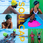 SOUL CAP - Large Swimming Cap for Long Hair - Designed for Long Hair, Dreadlocks, Weaves, Hair Extensions, Braids, Curls & Afros - Women & Men - Silicone (Black, XL)
