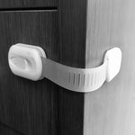 16 Pack Vmaisi Multi-Use Adhesive Straps Locks - Childproofing Baby Proofing Cabinet Latches for Drawers, Fridge, Dishwasher, Toilet Seat, Cupboard, Oven,Trash Can, No Drilling (White) (16)