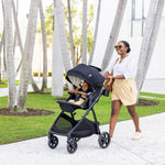 Joie Ginger 4-in-1 Convertible Pramette and Stroller, Height Adjustable seat, All-Wheel Suspension, Extra Storage – for Newborns and Toddlers (Evergreen)