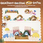 CoziBB 22Pcs Modular Kids Play Couch, Toddler Couch with Convertible and Multifunctional Foam for Inspiring Child Creativity, Kids Couch for Playroom Bedroom - Junlge Theme