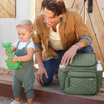 Skip Hop Diaper Bag Backpack: Forma, Multi-Function Baby Travel Bag with Changing Pad & Stroller Attachment, Sage