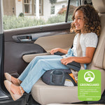 Chicco GoFit ClearTex Plus Backless Booster Car Seat, Latch Attachment, Quick-Release Latch Removal, Portable Car Booster Seat for Children at Least 4 Years Old and 40-110 lbs, Tropic/Green