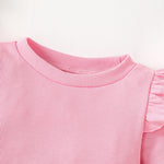 OPAWO Toddler Girl Shirts Ruffle Long Sleeve Baby Tee Tops, Ribbed Toddler Girl Blouse, Fall Baby Girl Clothes 2-Pack 12M-4T(Purle/Pink, 2T)