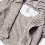 HonestBaby Matelasse Snap-Front Hoodie 100% Organic Cotton Infant Baby Boys, Girls, Gray Heather, 12 Months