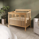 Dream On Me Aden 4-in-1 Convertible Mini Baby Crib in Natural, GreenGuard Gold & BSA, Sustainable Pinewood, Non-Toxic Finish, 3 Mattress Heights, Converts to Mini Day & Twin-Size Bed