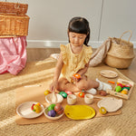 PlanToys® Wooden Assorted Vegetable Set | Montessori Play Food for Toddlers | Includes Tomato, Mushroom, Shallot, Bell Pepper & Cucumber with Tray & Knife | Eco-Friendly Pretend Cooking & Roleplay Toy