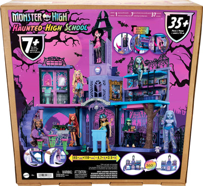 Monster High Doll House, Haunted High School Playset with 7 Play Areas & 35+ Storytelling Pieces Including Furniture & Accessories