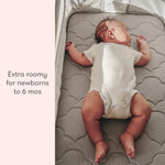 Newton Baby Bassinet & Bedside Sleeper with Mattress & Sheet - Ultra-Breathable & Completely Washable, Removable Dual-Layer Cover | Wood Frame | Adjustable Height & Infant Access Opening