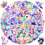 100 Pcs Cute Rainbow Animal Stickers Pack for Kids Girls Teens, Kawaii Waterproof Vinyl Decals,Cartoon Starry Animal Sticker for Water Bottle,Laptop,Luggage,Skateboard,Teaching Rewards,Party Favors