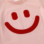 Happy Town Toddler Clothes Baby Boy Girl Smiley Face Shirt Short Sleeve T-Shirt Tee Summer Tops Outfits(Pink and Smile Face,18-24 Months)