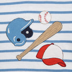 Little Me Clothes for Baby Boys' Baseball Jogger Set with Socks, Silver Lake Blue/White, 3 Months