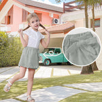 Dalukit Toddler Baby Girls Skorts Skirt Little Girls Ruffle Flying Skirts Front Hem Solid Casual Stretch Skort for Baby Girls Grey