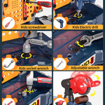 Deejoy Kids Tool Bench with Realistic and Electric Drill, Construction Workbench Toys for Toddlers 3-5, Toddler Bench Set for Boys & Girls Age 3-4