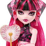 Monster High Skulltimate Secrets Draculaura Doll and Accessories Set, Destination: Gore-geous Oasis with Suitcase and 19+ Surprises Like Clothes