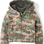 And Toddler Long Sleeve, Sherpa Lined, Zip-front Hoodie Sweatshirt