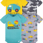 Gerber Baby Boys' 4-Pack Short Sleeve Onesies Bodysuits