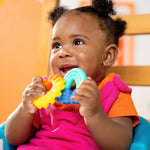 Bright Starts Chance of Smiles Silicone Teether 2-Pk, Easy-Grasp Sun and Rainbow, Unisex, 3 Months+