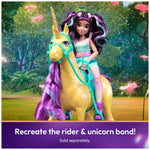 Unicorn Academy, Leaf with 2 Riding Accessories, 11”, Compatible with Ava, Dolls & Unicorn Toys for Girls Ages 4 and up